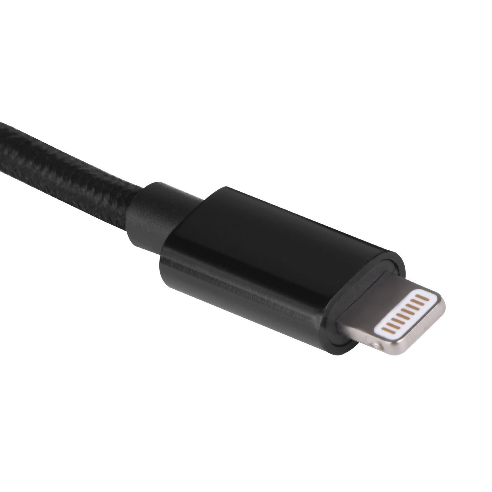 SilverStone CPU03G Jet Black, obustronny kabel USB-A do Lightning, certyfikat Apple MFi, czarny
