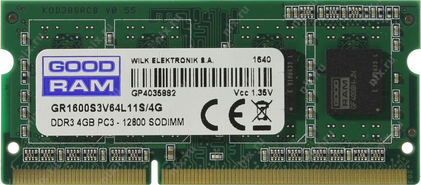 Zdjęcie produktu: Pamięć GoodRam SODIMM 4GB DDR3 PC1600 CL11 1,35V