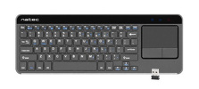 Miniatura zdjęcia: Klawiatura Natec Turbot Slim Touchpad do Smart TV, bezprzewodowa 2.4Ghz, czarna