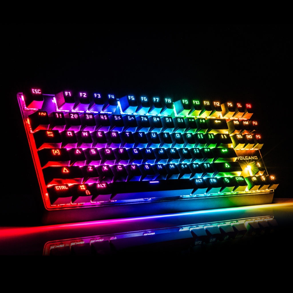 Klawiatura Modecom PRZEWODOWA MECHANICZNA Volcano Lanparty RGB (brązowe przełącznik) K-MC-LANPARTY-U-RGB-BROWN