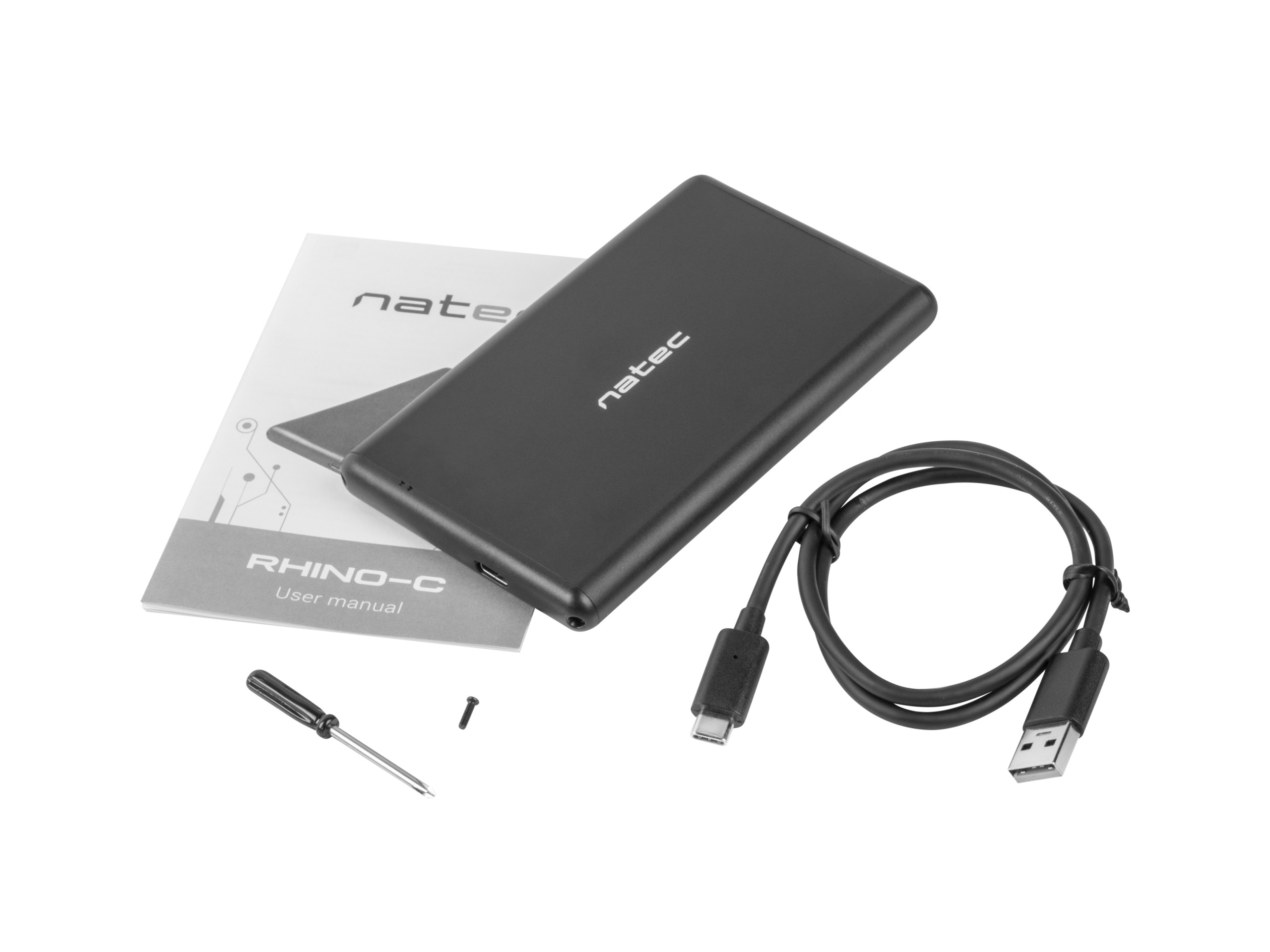 Kieszeń na dysk Natec Rhino-C 2.5" SATA Black USB-C 3.1 Type-C (NKZ-0942) Kieszeń na dysk Natec Rhino-C 2.5" SATA Black USB-C 3.1 Type-C (NKZ-0942)