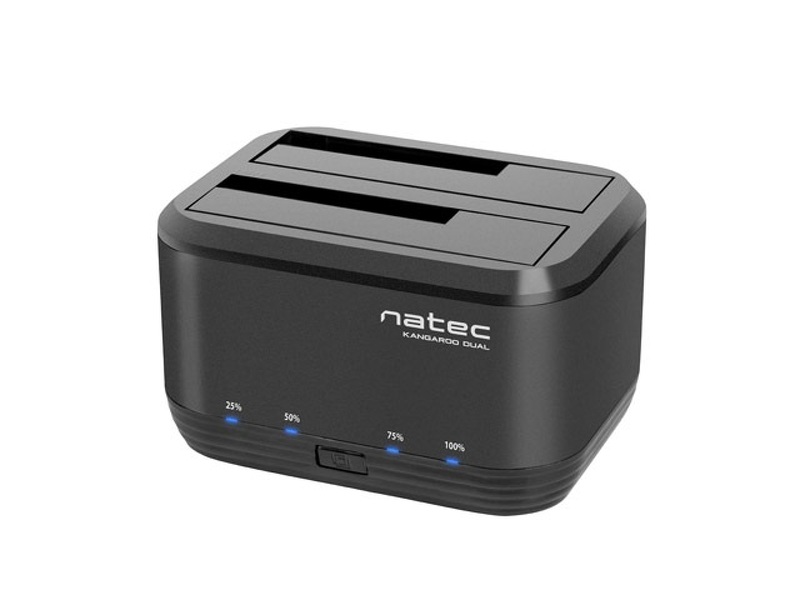 Zdjęcie produktu: Stacja dokująca Natec Kangaroo Dual 2.5"/3.5" SATA Black USB 3.0 z zasilaczem (NSD-0955)