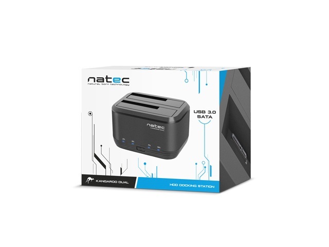 Stacja dokująca Natec Kangaroo Dual 2.5"/3.5" SATA Black USB 3.0 z zasilaczem (NSD-0955)