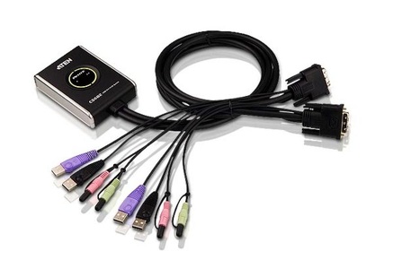 Miniatura produktu: ATEN Przełącznik KVM CS682-AT 2-portowy USB DVI/Audio z kablowym przełączaniem portów