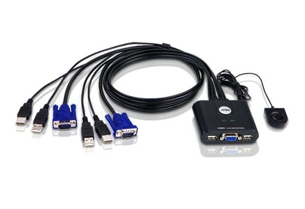 Miniatura produktu: ATEN Przełącznik KVM CS22U-A7 2-portowy USB VGA z kablowym przełączaniem portów