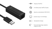 Miniatura zdjęcia: Unitek Adapter USB-A to Ethernet 10/100Mbps - czarny (Y-1468)