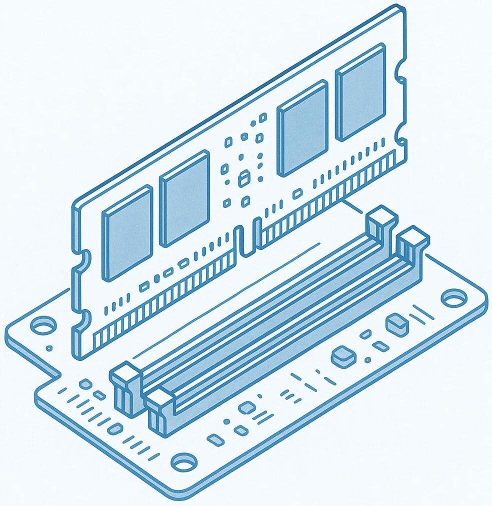 Montaż pamięci ram**