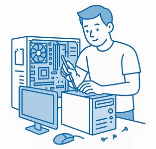 Miniatura produktu: Naprawy i montaż, montaż zestawu komputerowego pc