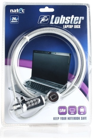 Linka zabezpieczająca notebooka z zapięciem na kod Natec Lobster Code NZL-0226