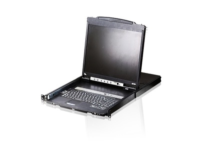 Miniatura produktu: ATEN Konsola KVM CL5808N-ATA-AG 8-portowa PS/2-USB VGA Dual Rail 19" LCD z portem Daisy-Chain