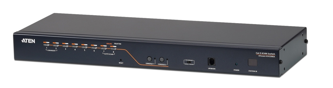 Miniatura produktu: ATEN Przełącznik KVM KH2508A-AX-G 2-konsole 8-portowy Kat 5 z portem Daisy-Chain