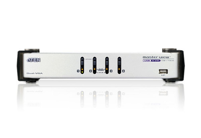 ATEN Przełącznik KVM CS1744C-AT 4-portowy USB VGA Dual Display/Audio ATEN Przełącznik KVM CS1744C-AT 4-portowy USB VGA Dual Display/Audio