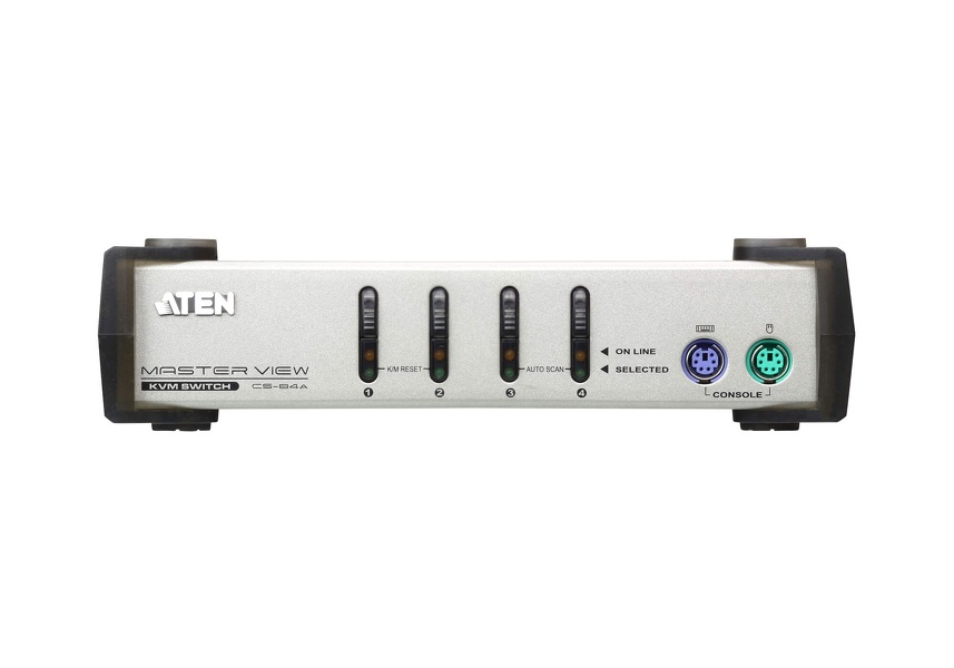 Zdjęcie produktu: ATEN Przełącznik KVM CS84AC-AT 4-portowy PS/2 VGA Zdjęcie produktu: ATEN Przełącznik KVM CS84AC-AT 4-portowy PS/2 VGA