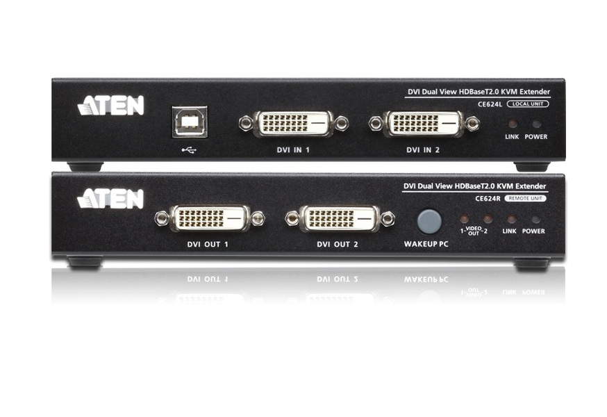 Zdjęcie produktu: ATEN Extender KVM CE624-AT-G USB DVI Dual