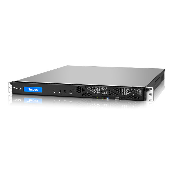 Zdjęcie produktu: Serwer plików Thecus N4820U-S 1U, 4-bay Intel Celeron N3450 (1.1GHz Quad Core), 4GB DDR3 SDRAM, USB 2.0 x1. USB 3.0 x2. HDMI/DP/Line Out