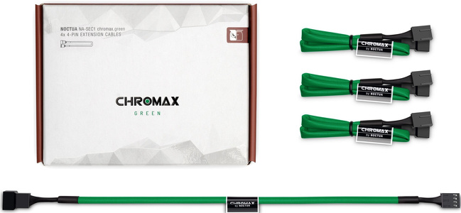 Miniatura produktu: Noctua Chromax NA SEC1.green przedłużacz 4-Pin PWM 30cm 4 szt.