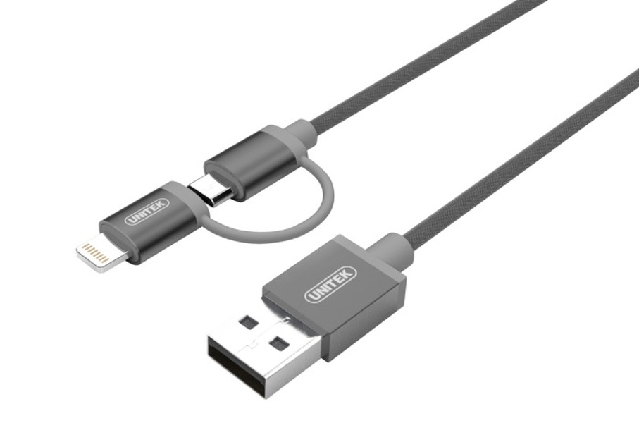 Zdjęcie produktu: Unitek Mobile przewód Lightning/MicroUSB MFI Gray (Y-C4031GY) Zdjęcie produktu: Unitek Mobile przewód Lightning/MicroUSB MFI Gray (Y-C4031GY)