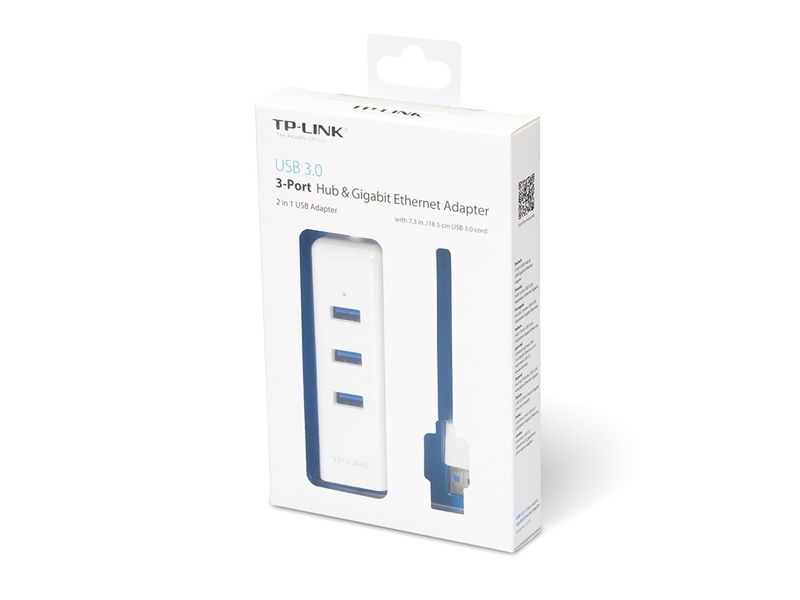 Zdjęcie produktu: TP-Link UE330 USB 3.0 to Gigabit ethernet RJ45 10/100/1000Mbps + HUB USB 3.0