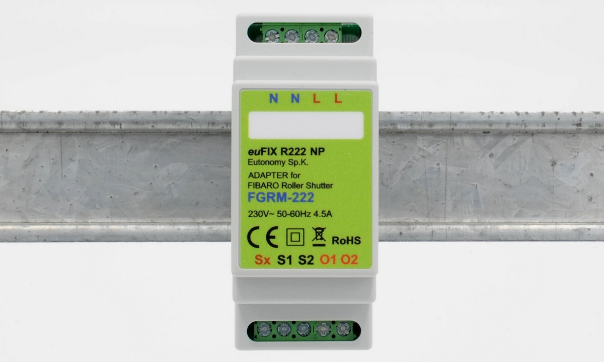 EUTONOMY EUFIX R222 ADAPTER DIN DLA FIBARO ROLLER SHUTTER FGR-222, Z PRZYCISKAMI