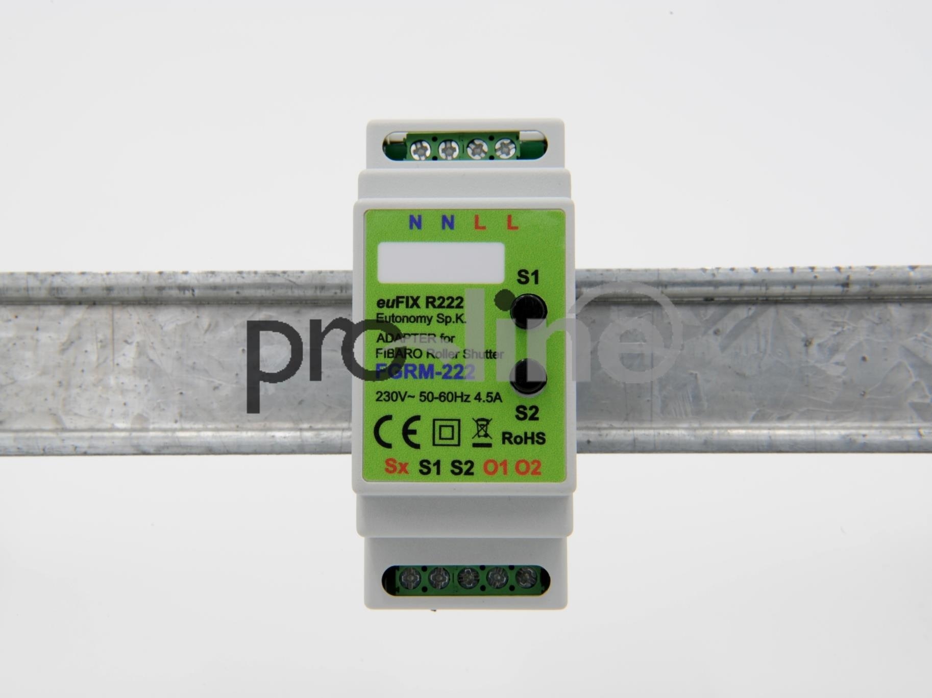 EUTONOMY EUFIX R222 ADAPTER DIN DLA FIBARO ROLLER SHUTTER FGR-222, Z PRZYCISKAMI