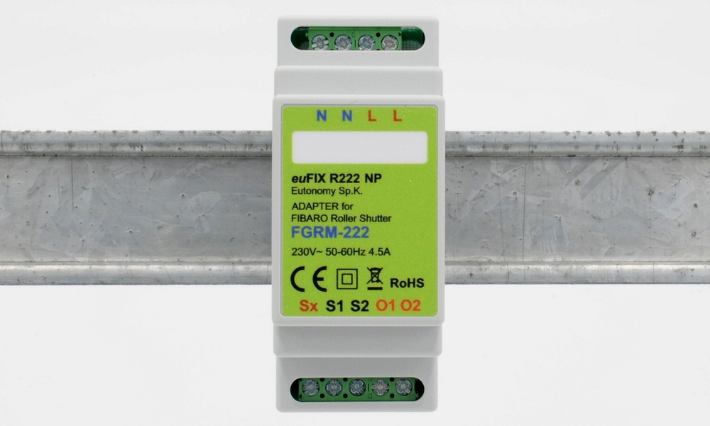 Zdjęcie produktu: EUTONOMY EUFIX R222 ADAPTER DIN DLA FIBARO ROLLER SHUTTER FGR-222, Z PRZYCISKAMI