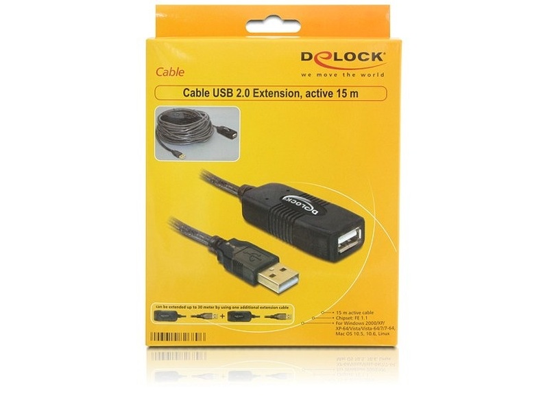 Zdjęcie produktu: Delock 82689 Przedłużacz USB AM-AF 2.0 15m Aktywny Zdjęcie produktu: Delock 82689 Przedłużacz USB AM-AF 2.0 15m Aktywny