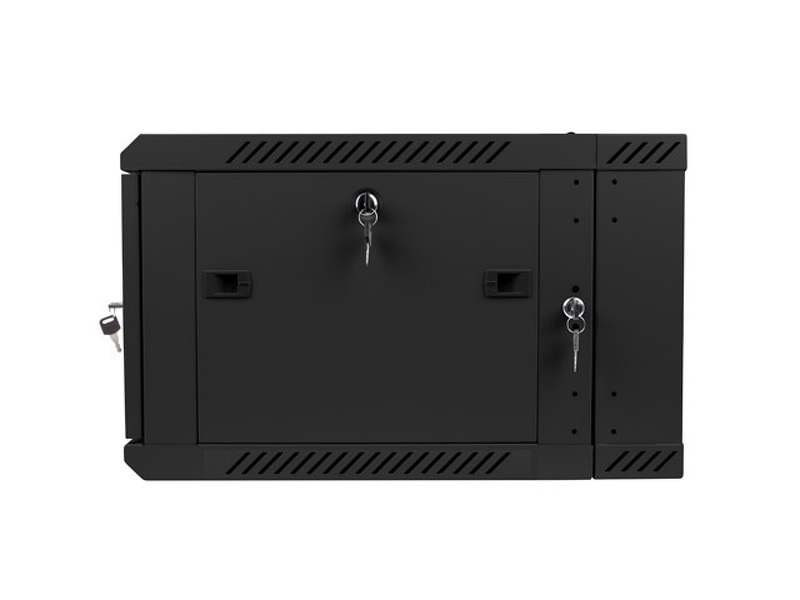 Zdjęcie produktu: Szafa instalacyjna Rack wisząca dwusekcyjna 19" 6U 600X600 czarna Flat pack Lanberg (WF02-6606-10B)