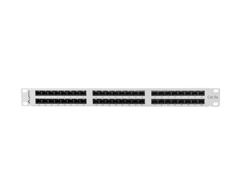 Zdjęcie produktu: Patch Panel 48 Port 1U Kat.5E szary Lanberg (PPU5-1048-S)