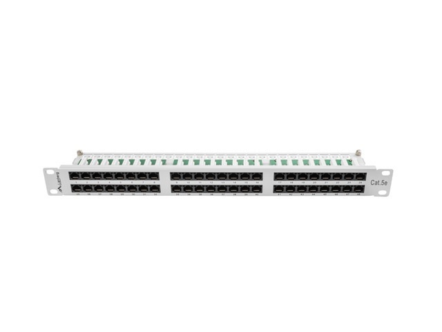 Patch Panel 48 Port 1U Kat.5E szary Lanberg (PPU5-1048-S)