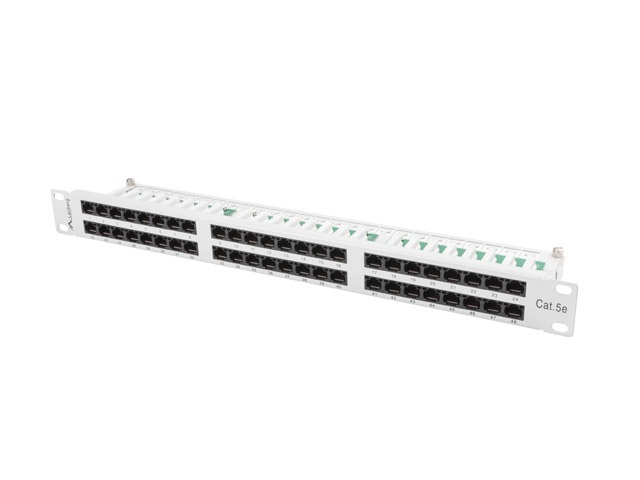 Patch Panel 48 Port 1U Kat.5E szary Lanberg (PPU5-1048-S)