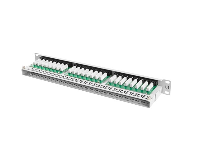 Patch Panel 48 Port 1U Kat.5E szary Lanberg (PPU5-1048-S)
