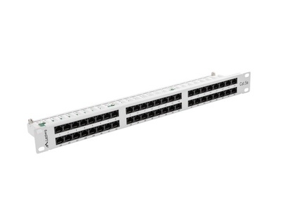 Miniatura produktu: Patch Panel 48 Port 1U Kat.5E szary Lanberg (PPU5-1048-S)