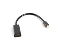 Miniatura zdjęcia: Lanberg Adapter Displayport Mini [M] do HDMI [F] na kablu Czarny (AD-0005-BK)