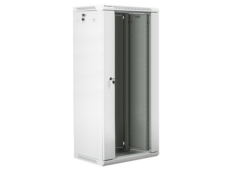 Zdjęcie produktu: Szafa instalacyjna Rack wisząca 19" 27U 600X450 szara Flat pack Lanberg (WF01-6427-10S)