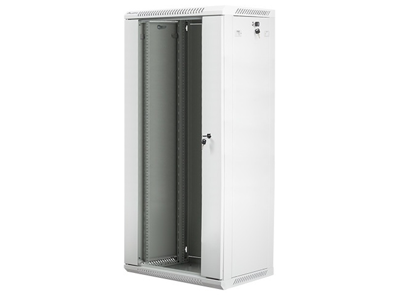 Zdjęcie produktu: Szafa instalacyjna Rack wisząca 19" 27U 600X450 szara Flat pack Lanberg (WF01-6427-10S)