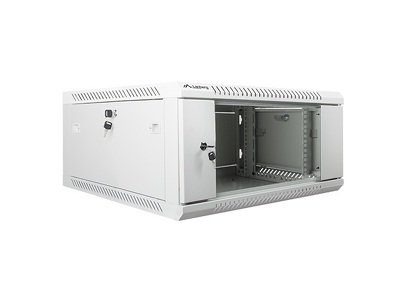 Miniatura produktu: Szafa instalacyjna Rack wisząca 19" 4U 600X600 szara Flat pack Lanberg (WF01-6604-10S)