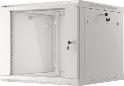 Miniatura produktu: Szafa instalacyjna Rack wisząca 19" 9U 600X600 szara Flat pack V2 Lanberg (WF01-6609-10S)