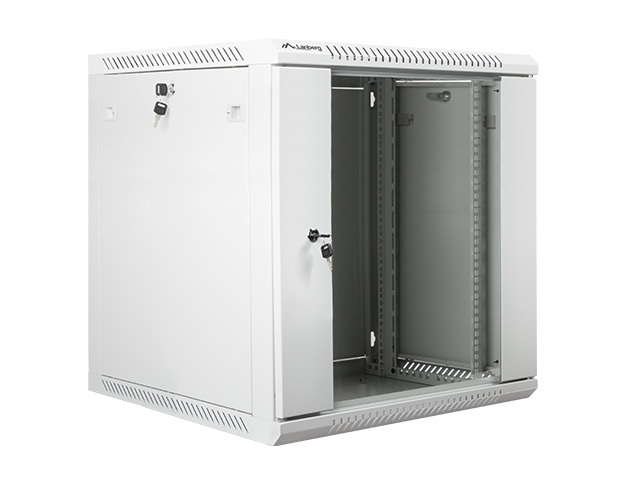 Szafa instalacyjna Rack wisząca 19" 12U 600X600 szara Flat pack Lanberg (WF01-6612-10S)