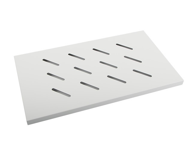 Półka do szaf 19" 450mm Lanberg szara 1U 500X280mm udźwig do 20kg, montaż 4 punktowy (AK-1001-S)
