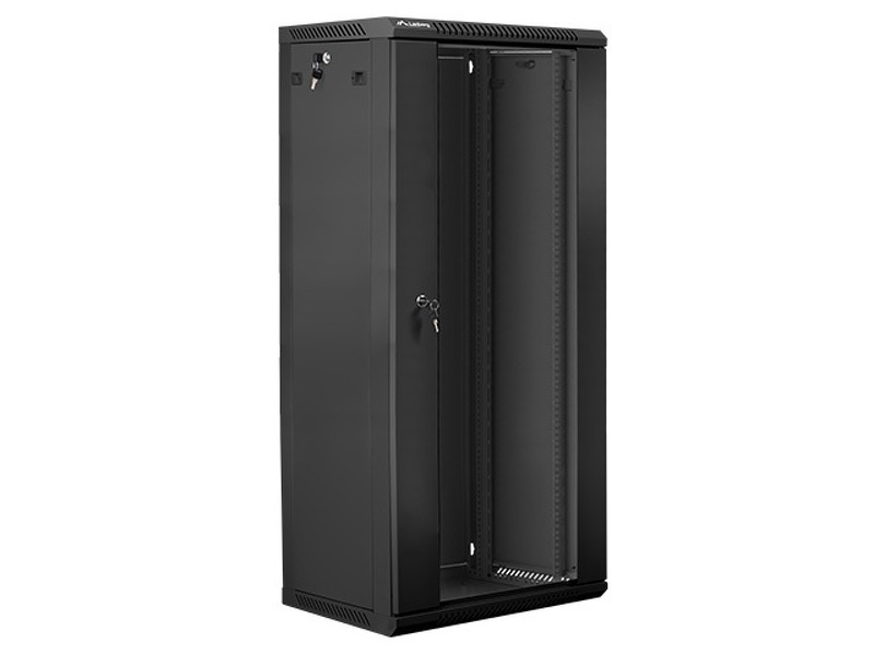 Zdjęcie produktu: Szafa instalacyjna Rack wisząca 19" 27U 600X450 czarna Flat pack Lanberg (WF01-6427-10B)