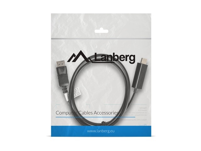 Lanberg Kabel Displayport [M] do HDMI 1m czarny (CA-DPHD-10CC-0010-BK)