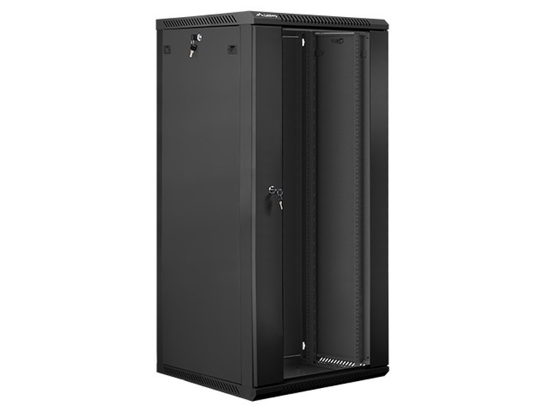 Zdjęcie produktu: Szafa instalacyjna Rack wisząca 19" 27U 600X600 czarna Flat pack Lanberg (WF01-6627-10B)