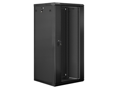 Miniatura produktu: Szafa instalacyjna Rack wisząca 19" 27U 600X600 czarna Flat pack Lanberg (WF01-6627-10B)