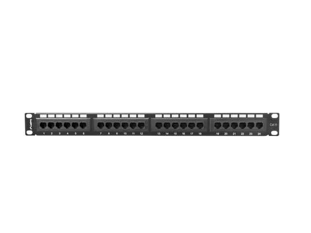 Patch Panel 24 Port 1U Kat.6 czarny Lanberg (PPU6-1024-B)