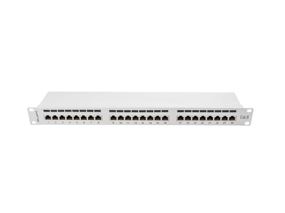 Miniatura produktu: Patch Panel 24 Port 1U Kat.6 ekranowany szary Lanberg (PPS6-1024-S) Miniatura produktu: Patch Panel 24 Port 1U Kat.6 ekranowany szary Lanberg (PPS6-1024-S)