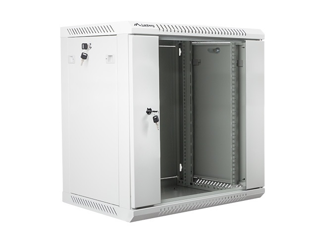 Szafa instalacyjna Rack wisząca 19" 12U 600X450 szara Flat pack Lanberg (WF01-6412-10S)