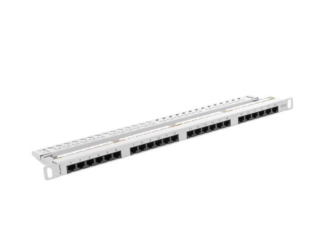 Patch Panel 24 Port 0.5U Kat.6 szary Lanberg (PPU6-0024-S)
