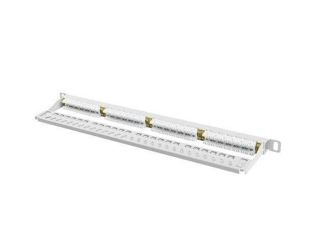 Patch Panel 24 Port 0.5U Kat.6 szary Lanberg (PPU6-0024-S)