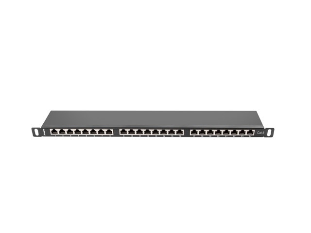 Patch Panel 24 Port 0.5U Kat.6 ekranowany czarny Lanberg (PPS6-0024-B) Patch Panel 24 Port 0.5U Kat.6 ekranowany czarny Lanberg (PPS6-0024-B)