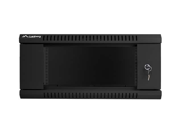Szafa instalacyjna Rack wisząca 19" 4U 600X450 czarna Flat pack Lanberg (WF01-6404-10B)